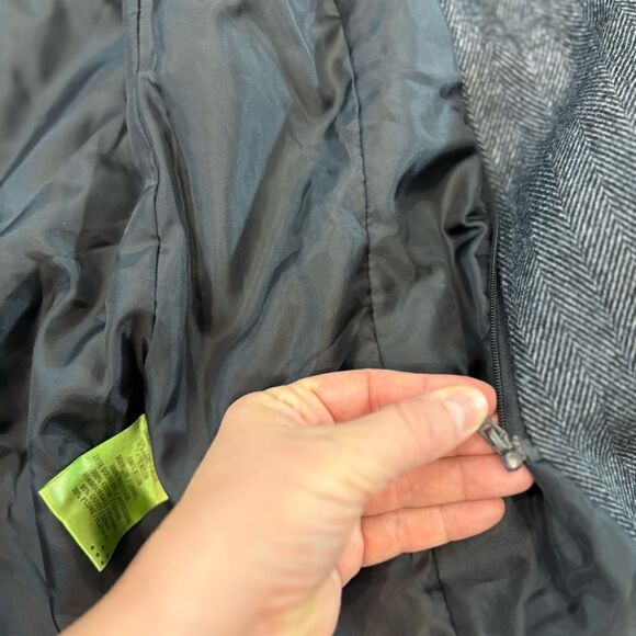 Soia & Kyo Gray Wool Herringbone Warm Coat Double lining sz XS - Picture 9 of 13